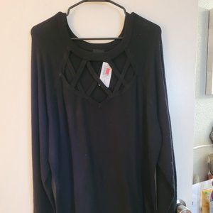 TORRID sweater with criss cross cutout NWT